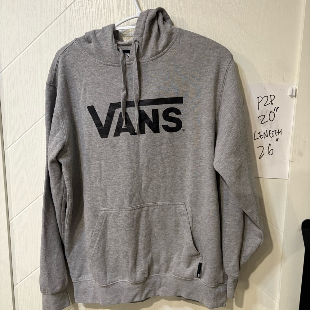 Vans Grey Logo Pullover Hoodie – Size Small/ Skateboarding/ streetwear/‎